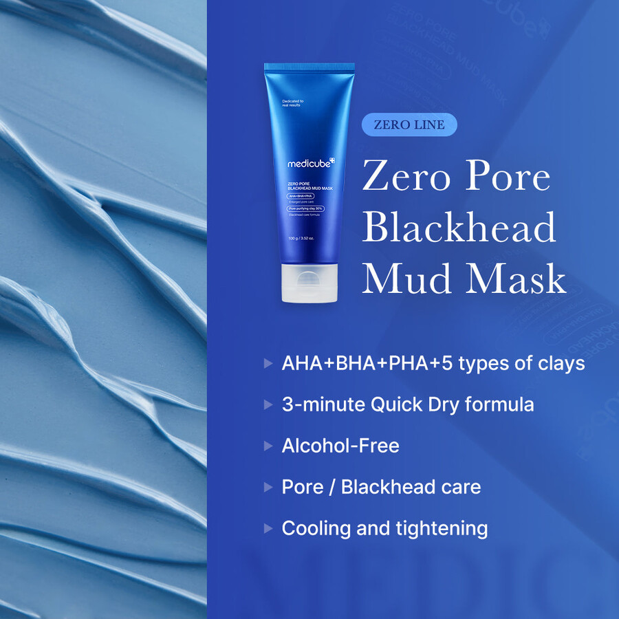 medicube zero pore hudorme muddermaske