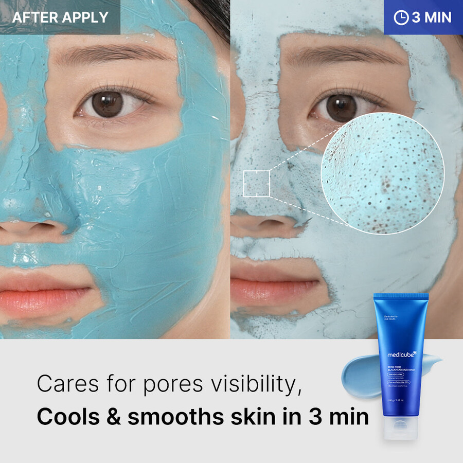 medicube zero pore hudorme muddermaske