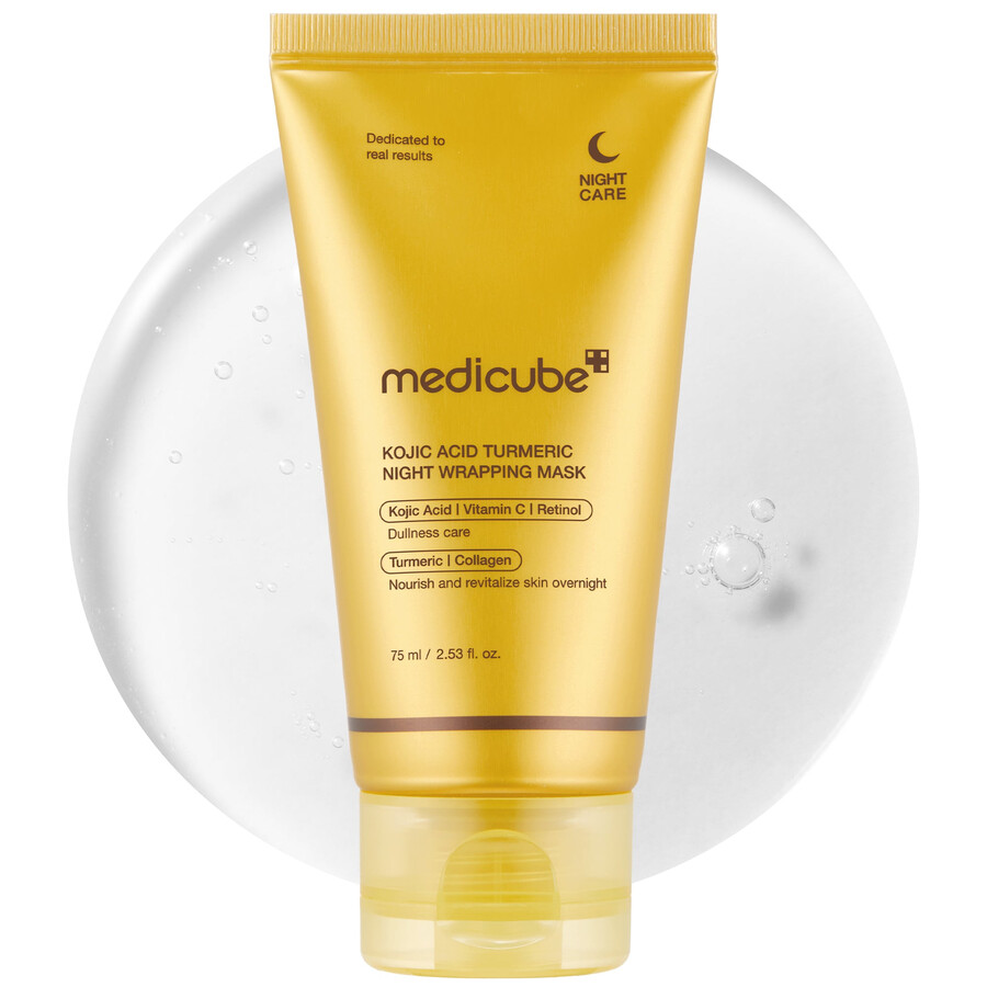 medicube kojicsyre gurkemeje overnight wrap mask