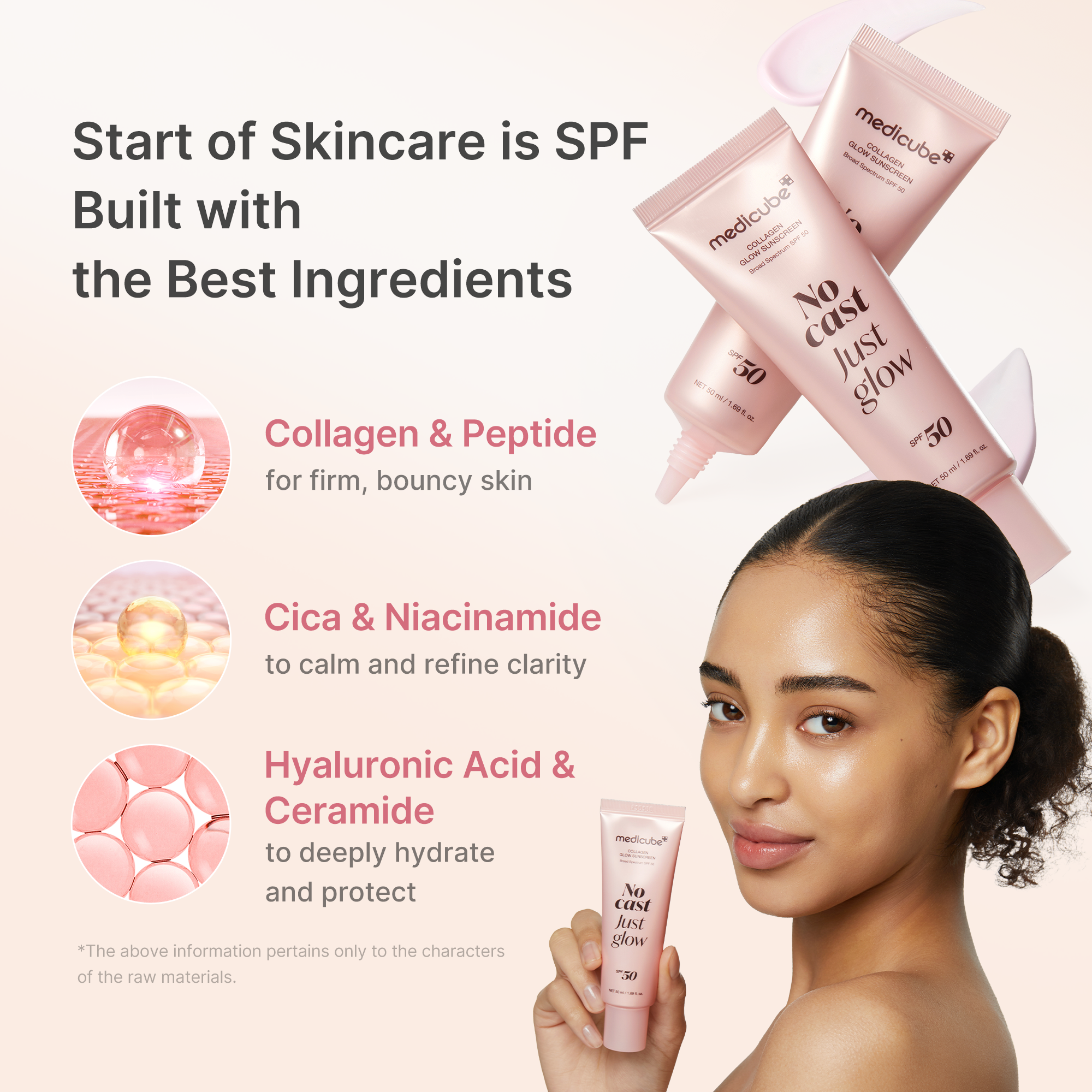 medicube no cast just glow collagen solcreme