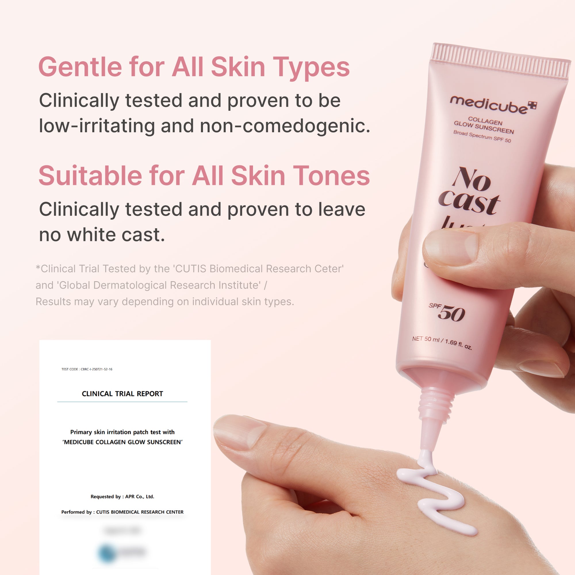 medicube no cast just glow collagen solcreme
