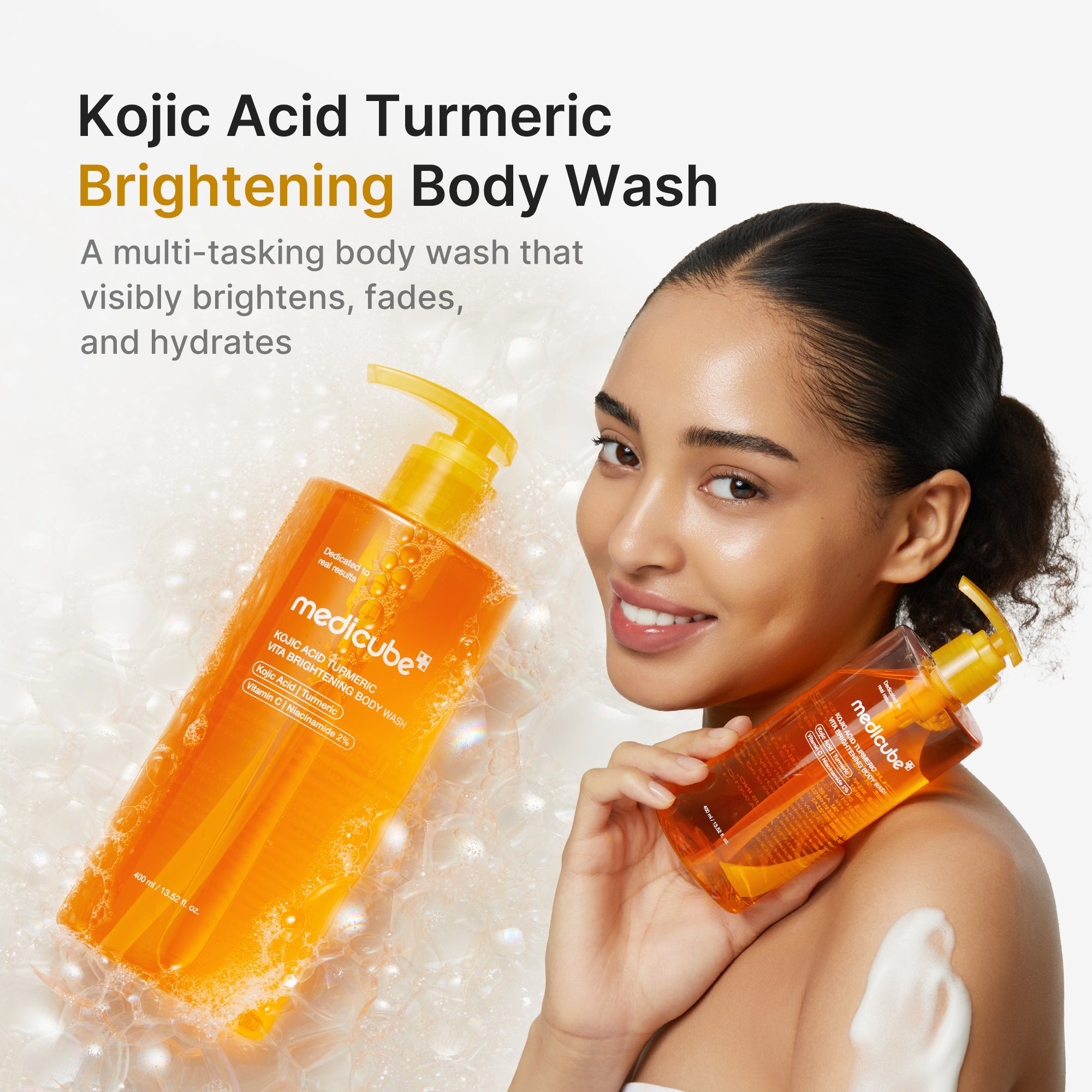 kojic acid gurkemeje brightening body wash