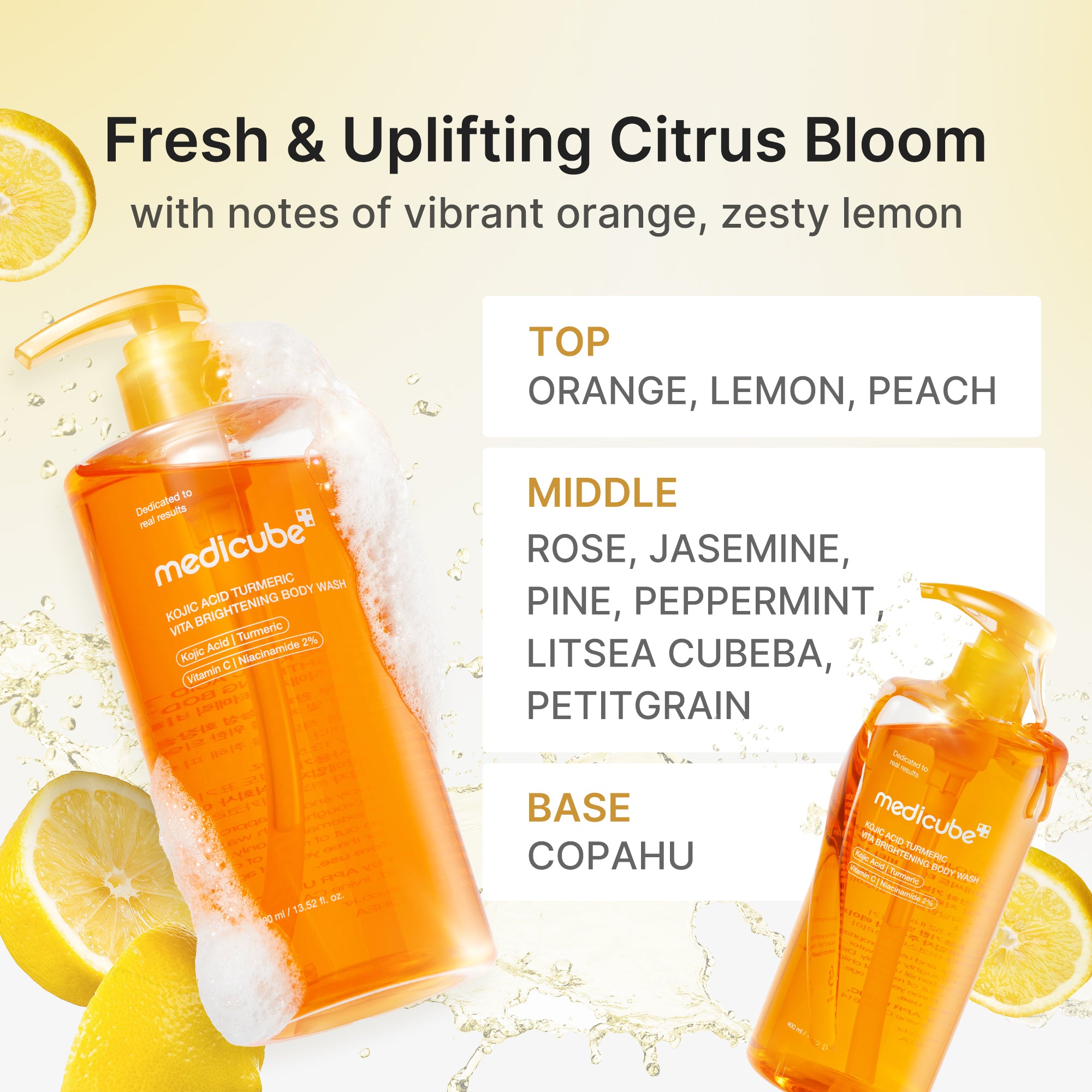 kojic acid gurkemeje brightening body wash