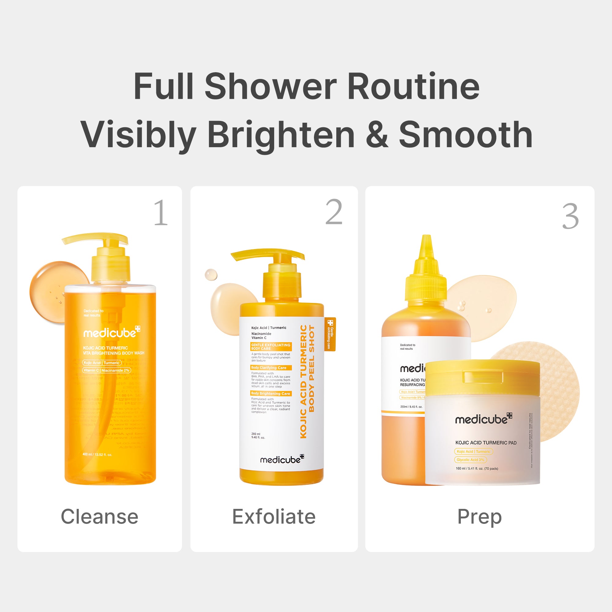 kojic acid gurkemeje brightening body wash